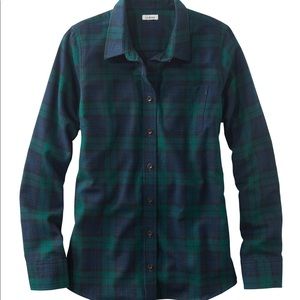 LL Bean Scotch Plaid Flannel Shirt